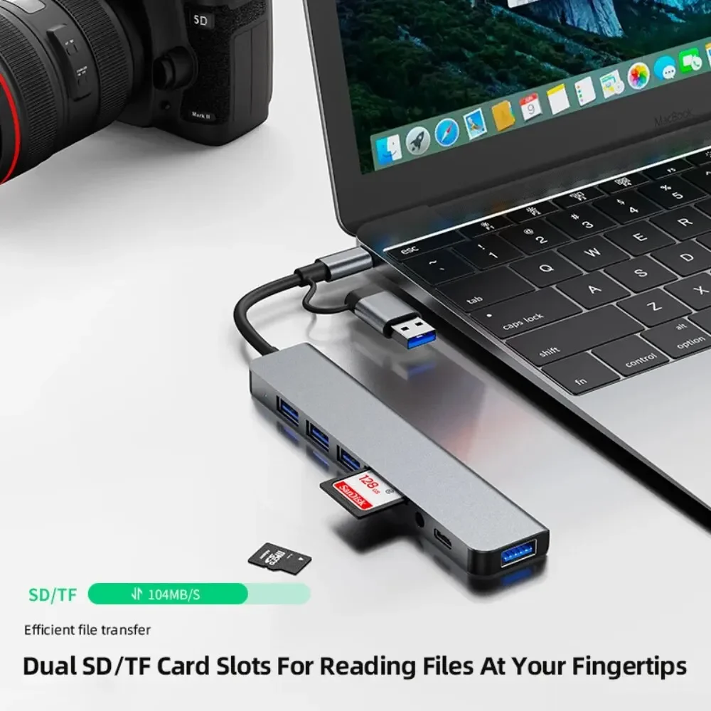 Hub USB-C 8 en 2 avec lecteur  - Multi Port Usb Hub avis et prix